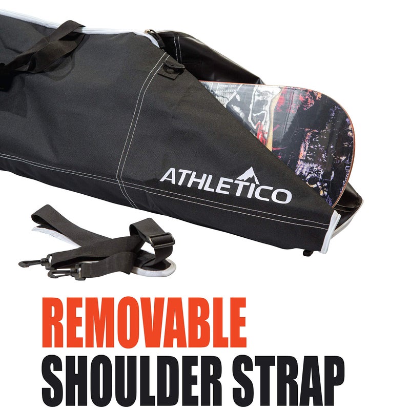Athletico Padded Two-Piece Snowboard and Boot Bag Combo | Store & Transport Snowboard Up to 165 CM and Boots Up To Size 13 | Includes 1 Padded Snowboard Bag & 1 Padded Boot Bag (Black) - Image 4